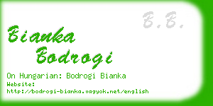 bianka bodrogi business card